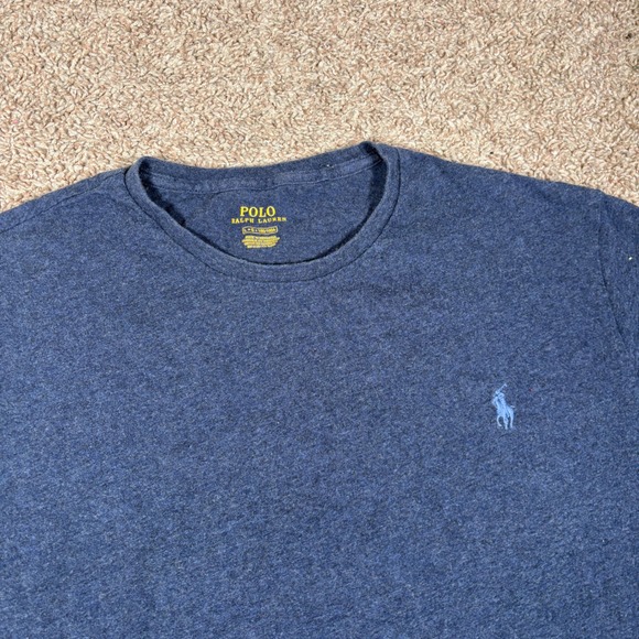 Polo Ralph Lauren Other - Polo Ralph Lauren Mens Large Navy Blue Heathered Crewneck T-Shirt Pony Logo